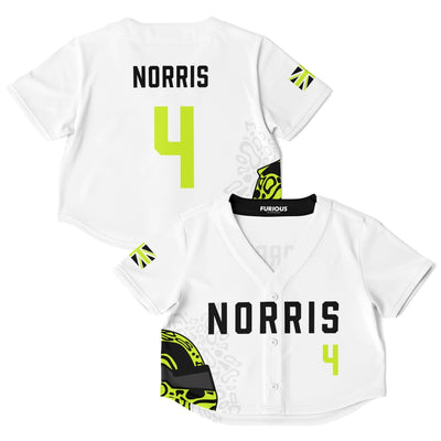 Norris - Arctic White Fluro Helmet Crop Top - Furious Motorsport