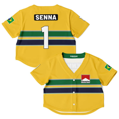 Senna - Nacional Helmet Crop Top Jersey (Clearance) - Furious Motorsport