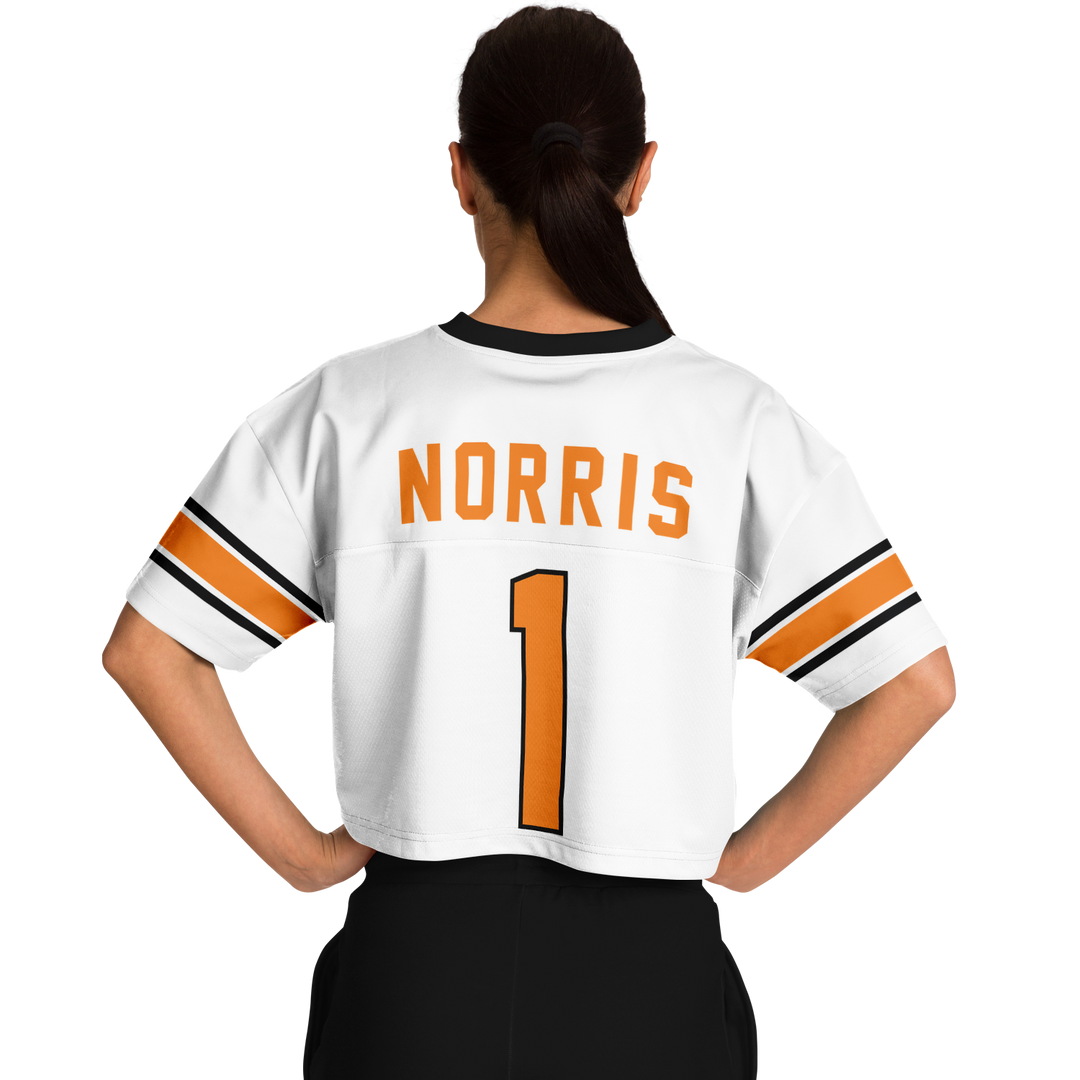 Norris – White Alternate Crop Top Football Jersey