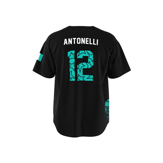 Antonelli - Carbon Black Teal Helmet Jersey