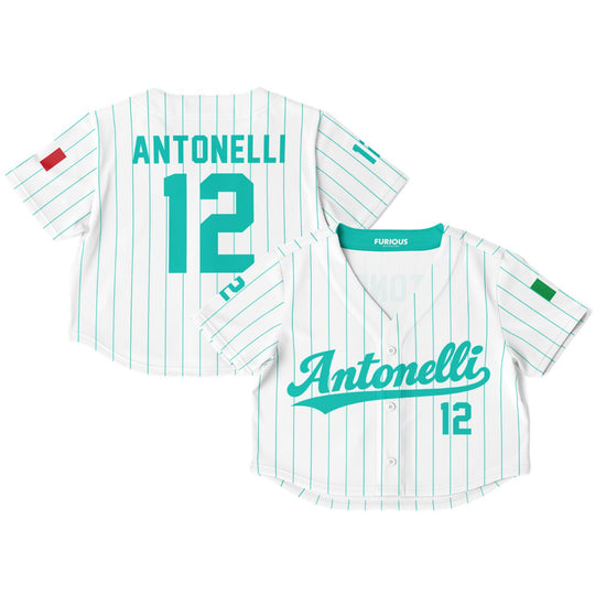 Antonelli - Gelato Pinstripe Jersey  Crop Top