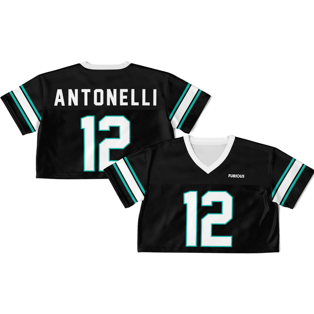 Antonelli - Black Alternate Crop Top Football Jersey - Furious Motorsport