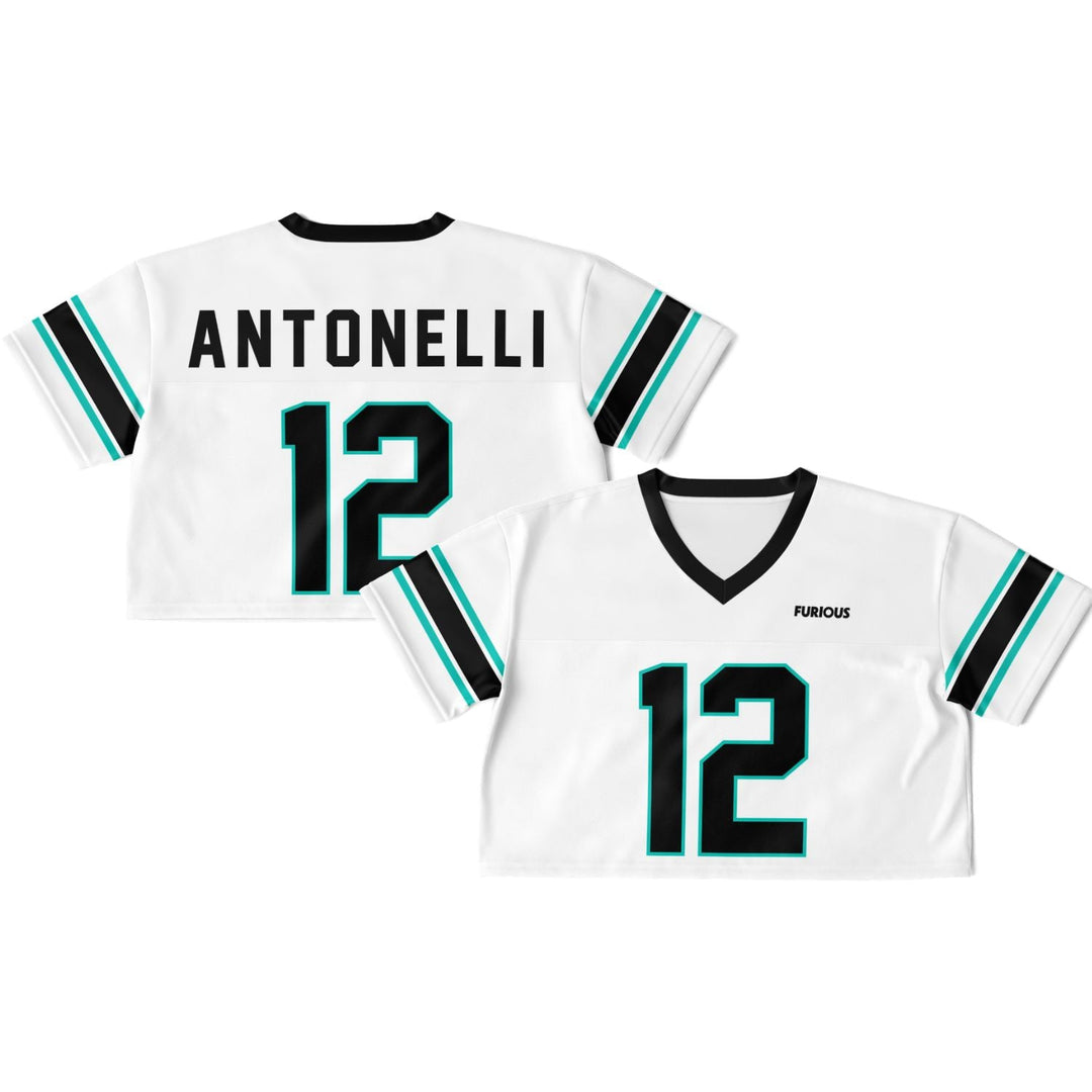 Antonelli - White Alternate Crop Top Football Jersey - Furious Motorsport