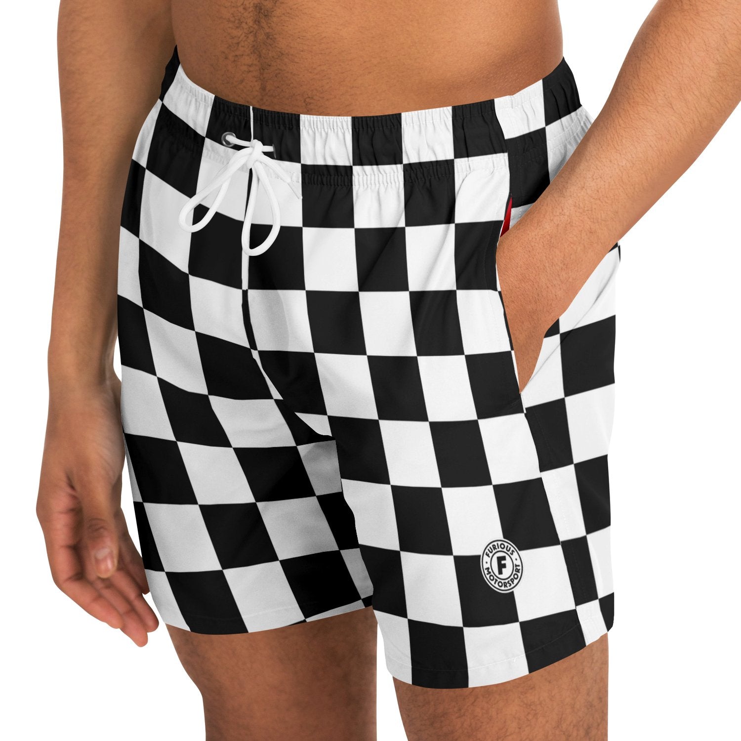 Chequered Flag Swim Trunks Furious Motorsport