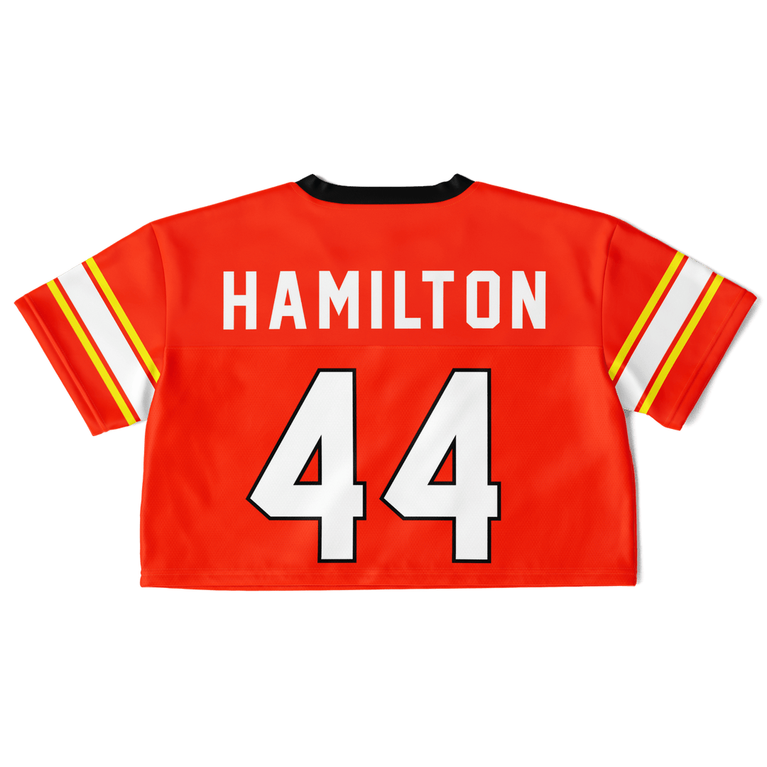 Hamilton - Red Alternate Crop Top Football Jersey - Furious Motorsport