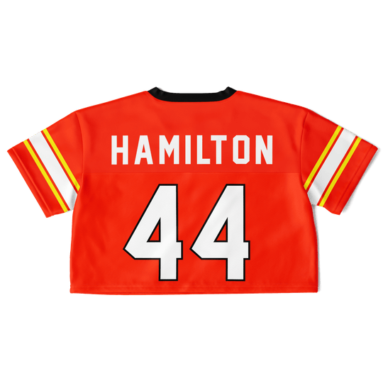 Hamilton - Red Alternate Crop Top Football Jersey - Furious Motorsport