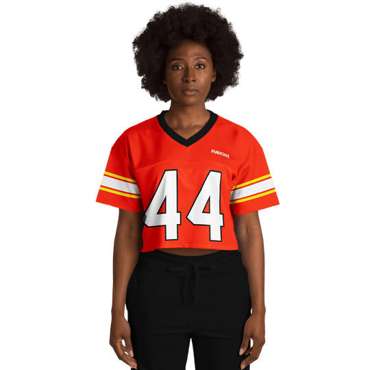 Hamilton - Red Alternate Crop Top Football Jersey - Furious Motorsport