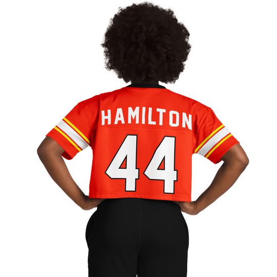 Hamilton - Red Alternate Crop Top Football Jersey - Furious Motorsport