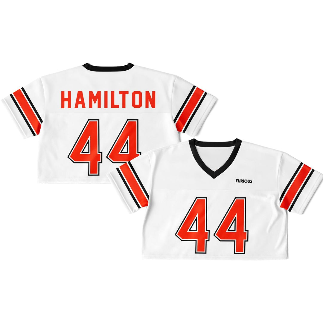Hamilton - White Alternate Football Crop Top Jersey - Furious Motorsport