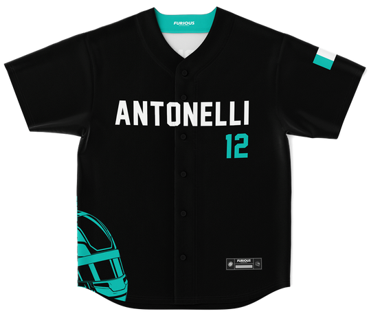 Antonelli - Carbon Black Teal Helmet Jersey