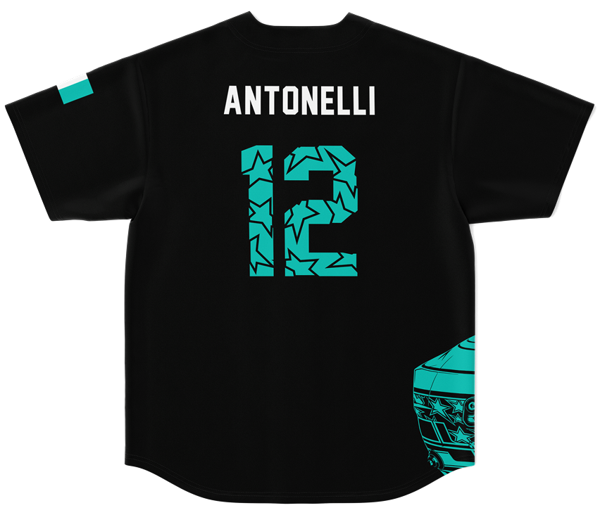 Antonelli - Carbon Black Teal Helmet Jersey