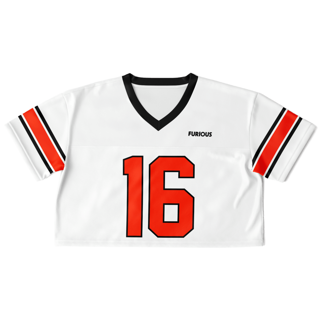 Leclerc Football Crop Top - White - Furious Motorsport