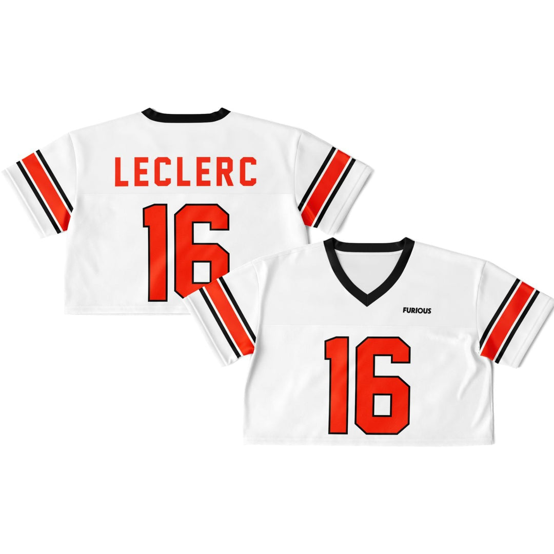 Leclerc Football Crop Top - White - Furious Motorsport