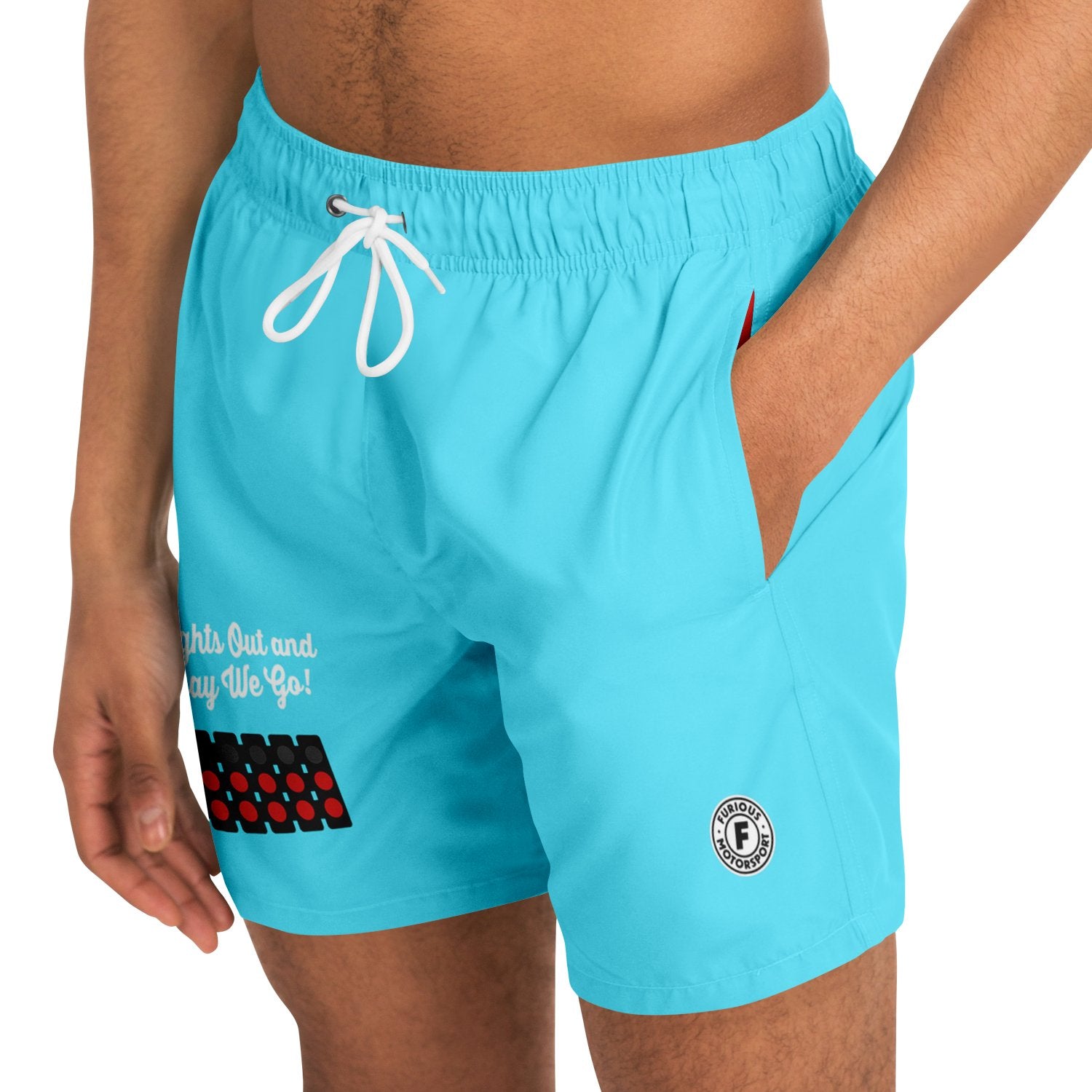 Lights Out Swim Trunks Neon Blue