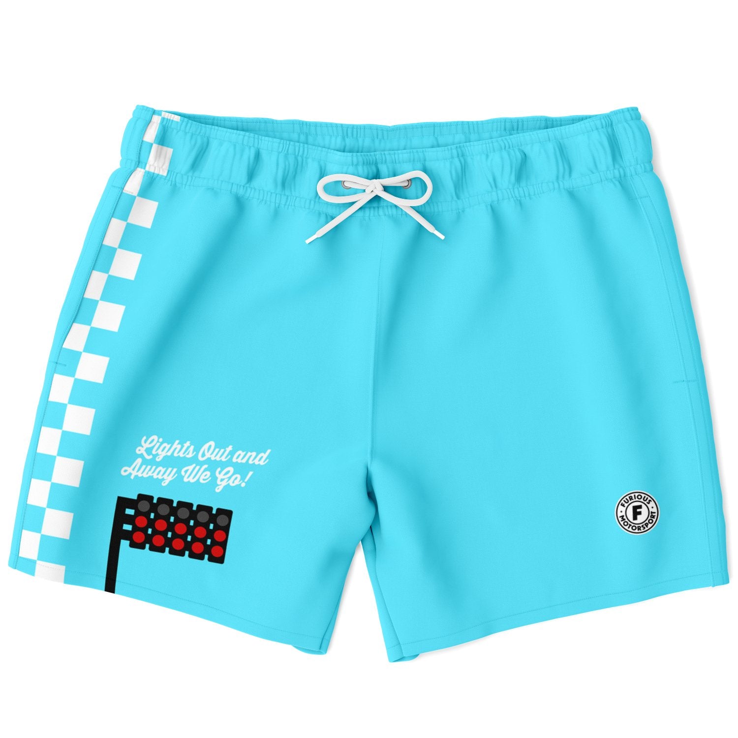 Lights Out Swim Trunks Neon Blue