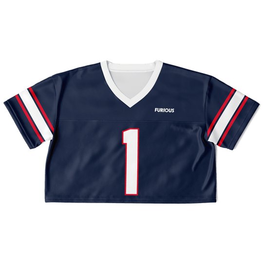Mad Max Football Crop Top - Cobalt - Furious Motorsport