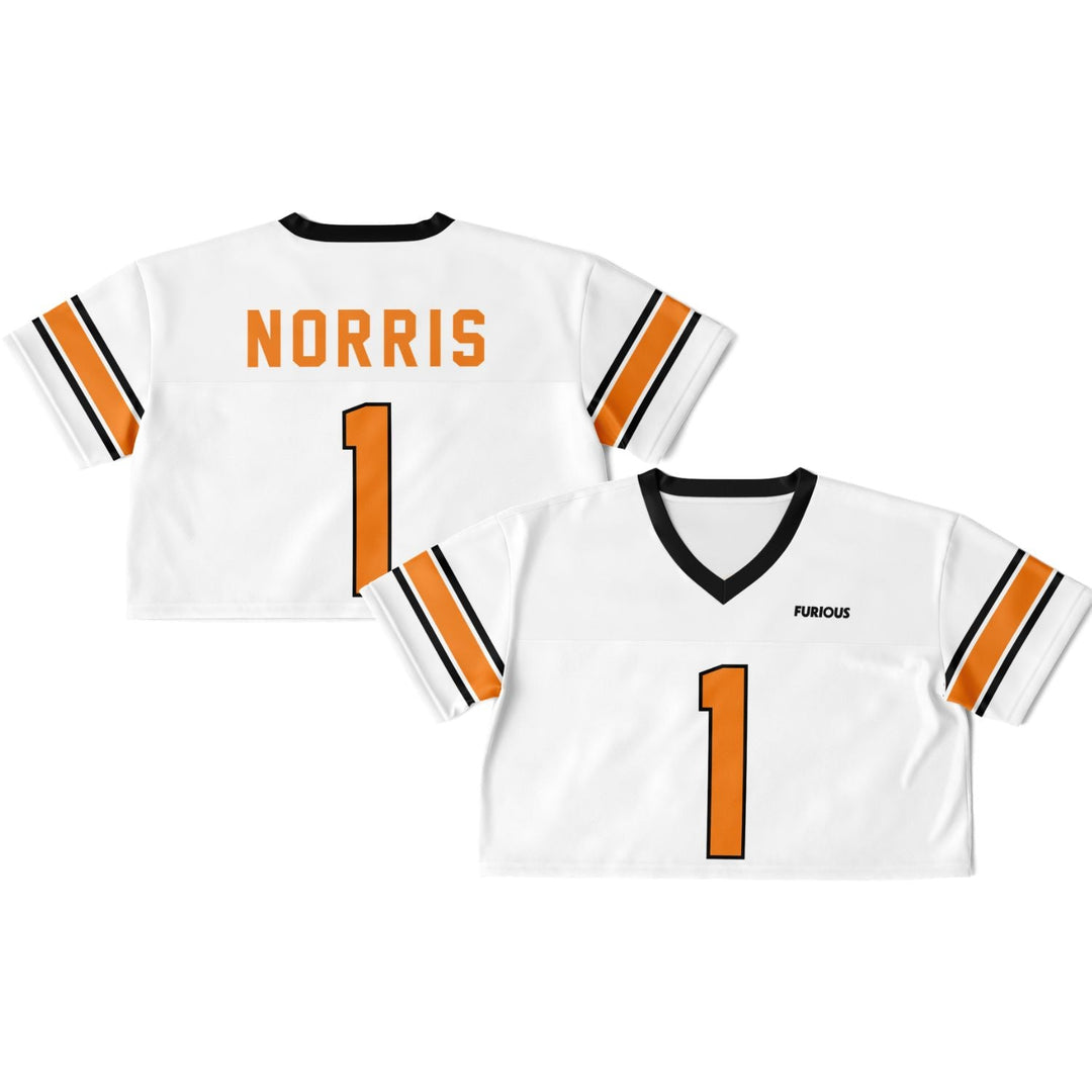 Norris – White Alternate Crop Top Football Jersey - Furious Motorsport