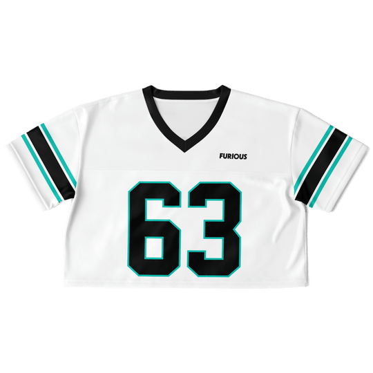 Russell Football Crop Top - White - Furious Motorsport