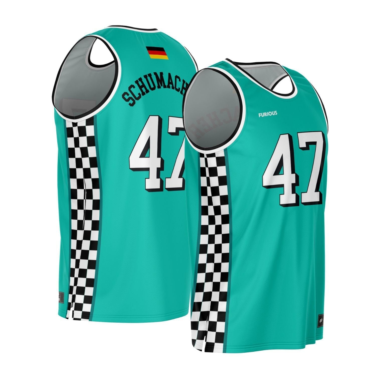 Schumacher - Teal Finish Line Edition Jersey (Clearance) - Furious Motorsport