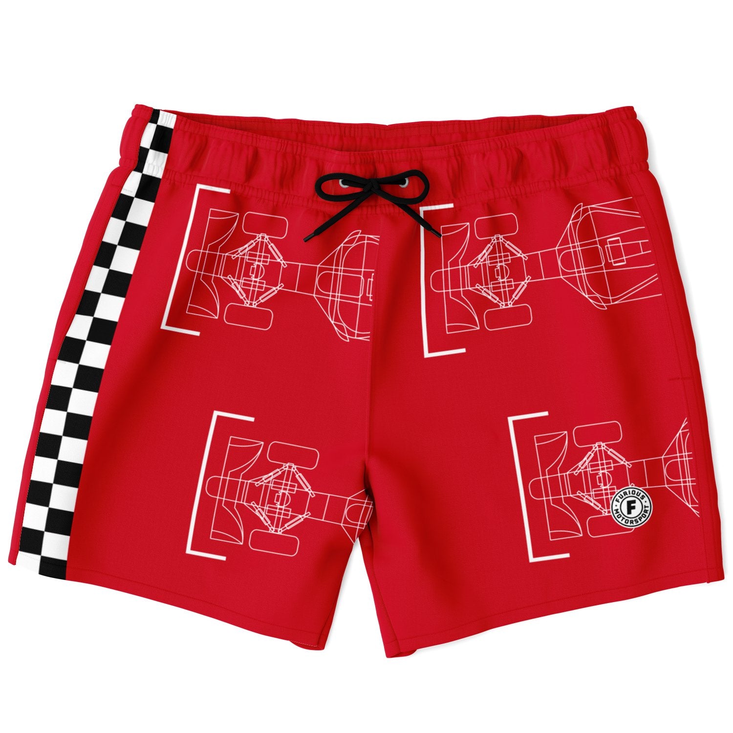 Starting Grid Swim Trunks - Corsa Red (Clearance) - Furious Motorsport