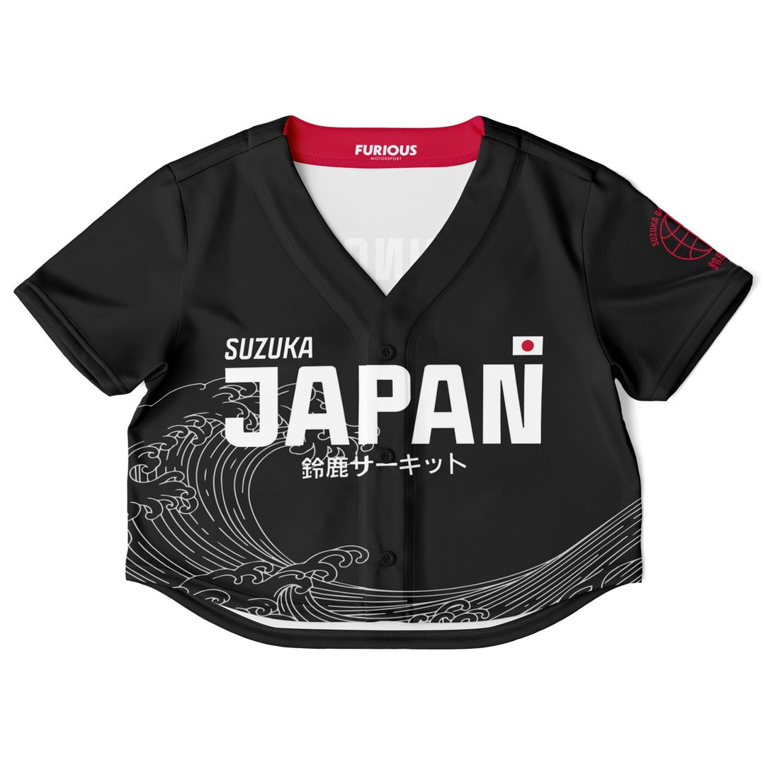 Tsunoda - Carbon Black Suzuka "Great Wave" Crop Top (Clearance) - Furious Motorsport