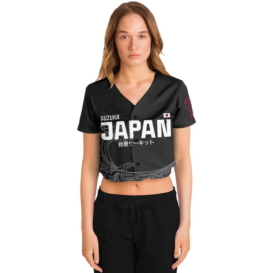 Tsunoda - Carbon Black Suzuka "Great Wave" Crop Top (Clearance) - Furious Motorsport
