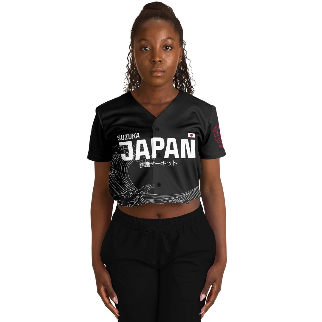 Tsunoda - Carbon Black Suzuka "Great Wave" Crop Top (Clearance) - Furious Motorsport